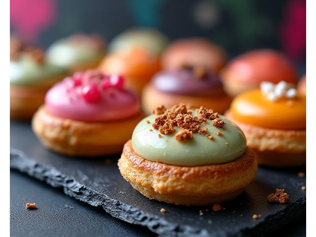 Pâtisseries inspirées de cultures exotiques, aux couleurs vives